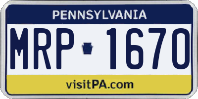 PA license plate MRP1670