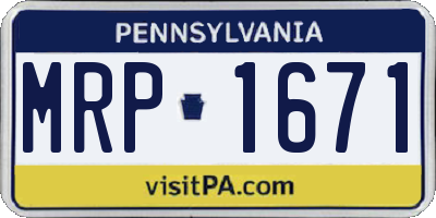 PA license plate MRP1671