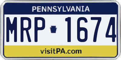 PA license plate MRP1674
