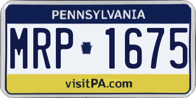 PA license plate MRP1675