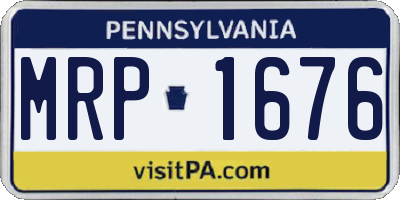 PA license plate MRP1676