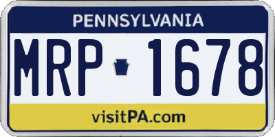 PA license plate MRP1678
