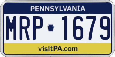 PA license plate MRP1679