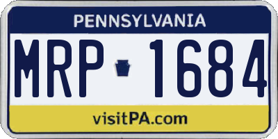 PA license plate MRP1684