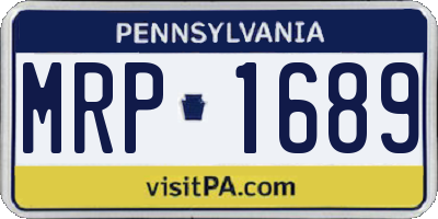 PA license plate MRP1689