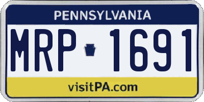 PA license plate MRP1691