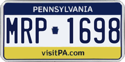 PA license plate MRP1698