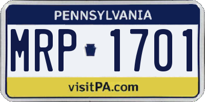 PA license plate MRP1701