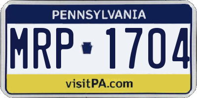 PA license plate MRP1704