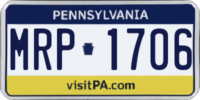 PA license plate MRP1706