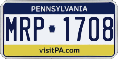 PA license plate MRP1708