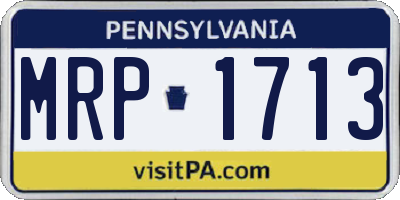PA license plate MRP1713