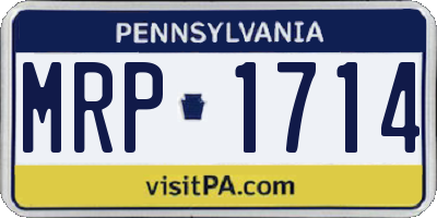 PA license plate MRP1714