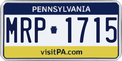 PA license plate MRP1715