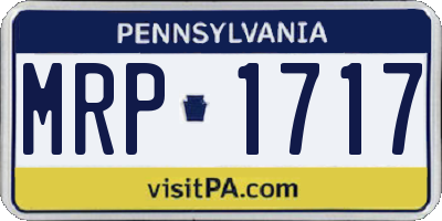 PA license plate MRP1717