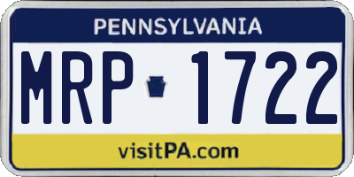 PA license plate MRP1722