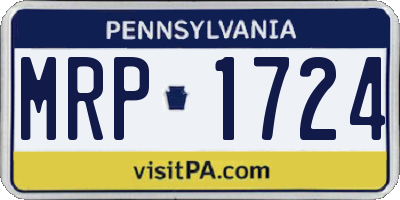 PA license plate MRP1724