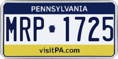 PA license plate MRP1725