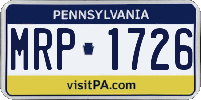 PA license plate MRP1726