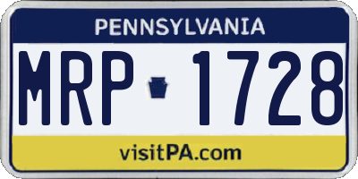 PA license plate MRP1728