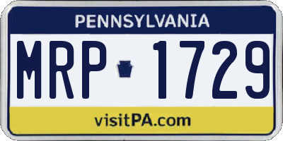 PA license plate MRP1729