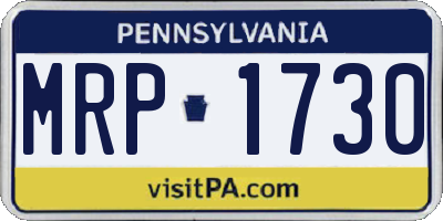 PA license plate MRP1730