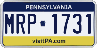 PA license plate MRP1731