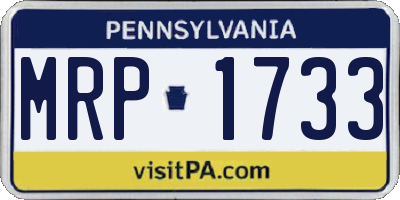 PA license plate MRP1733