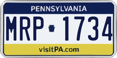PA license plate MRP1734