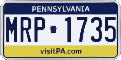 PA license plate MRP1735