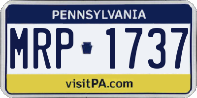 PA license plate MRP1737