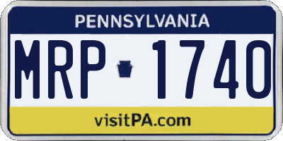 PA license plate MRP1740