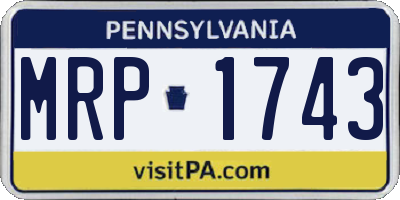 PA license plate MRP1743