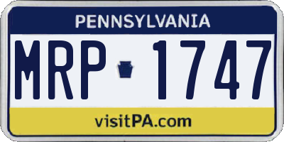 PA license plate MRP1747