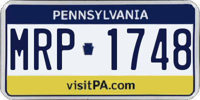 PA license plate MRP1748