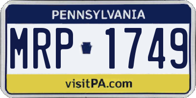 PA license plate MRP1749