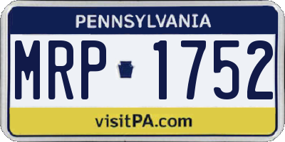 PA license plate MRP1752