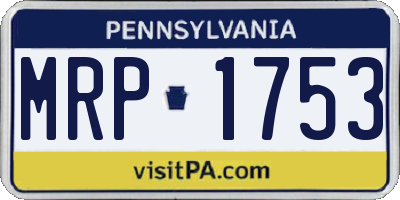 PA license plate MRP1753