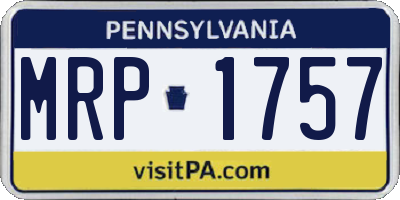 PA license plate MRP1757