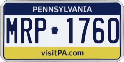 PA license plate MRP1760