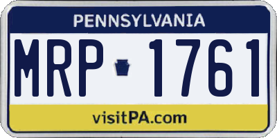 PA license plate MRP1761