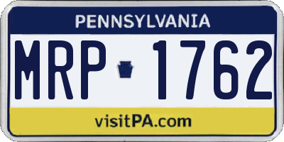 PA license plate MRP1762