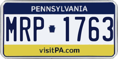 PA license plate MRP1763