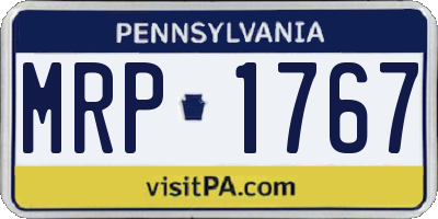 PA license plate MRP1767
