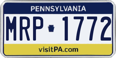 PA license plate MRP1772