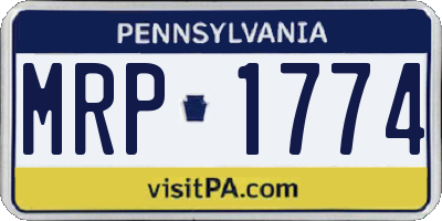 PA license plate MRP1774