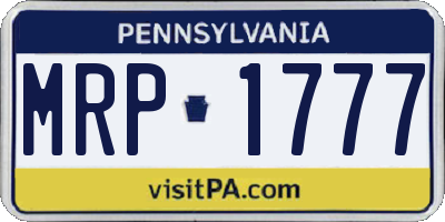 PA license plate MRP1777