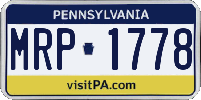 PA license plate MRP1778