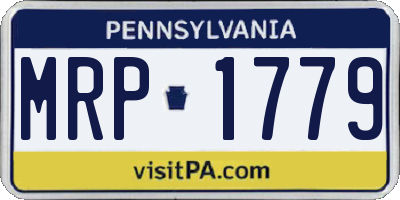 PA license plate MRP1779