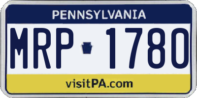 PA license plate MRP1780